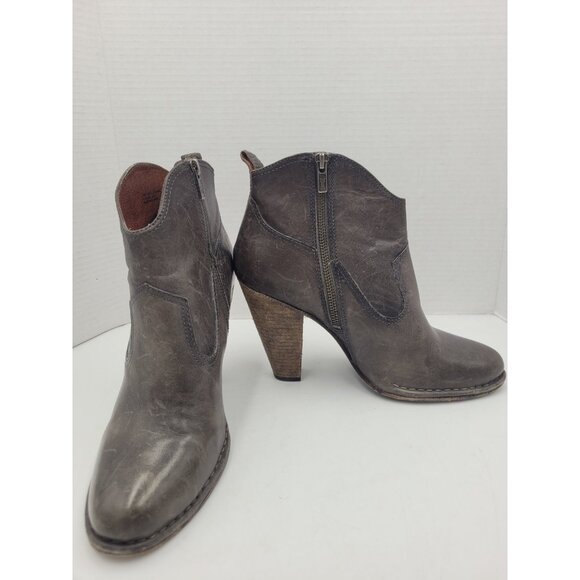 FRYE Madeline Short Moto Smoke Leather Womens Western Bootie Boots 11 - Picture 1 of 11
